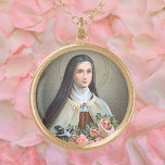 Collier Plaqué Or Saint-Thérèse de Lisieux la Petite Fleur (BJE 01)<br><div class="desc">Affectueusement surnommée "La Petite Fleur", Sainte Thérèse de Lisieux (1873-1897), canonisée en 1925, est l'un des saints les plus aimés de l'Église catholique. Thérèse, la plus jeune des enfants Martin, est née dans une famille française pieuse : ses parents Louis (1823-1894) et Zélie Martin (1831-1877) sont vénérés comme saints, les...</div>