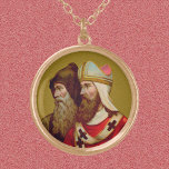 Collier Plaqué Or SS. Cyril et Méthode (M 001)<br><div class="desc">Note : L'image est la meilleure en pendentif circulaire ! Le choix de la forme carré nécessitera un ajustement. Un arrière - plan de remplissage d'or correspondant a été fourni. Toutefois, si vous préférez une couleur différente, supprimez-la pour révéler une couleur solide remplaçable sous. Réduisez l'image pour l'adapter confortablement dans...</div>
