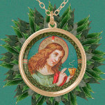Collier Plaqué Or St. John l'évangéliste (JMAS 06)<br><div class="desc">Crédit d’image (JMAS 06) : Image ancienne de Saint Jean l’Evangéliste d’une empreinte dévotionnelle datant de la fin du 19e siècle en chromolithographie avec des accents dorés, publiée à l’origine par Josef Müller, éditeur d’art, Munich, Allemagne, à partir de la collection privée de l’éphémère religieux du designer. L’image est l’une...</div>