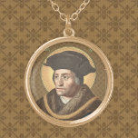 Collier Plaqué Or St. Thomas More (SAU 026)<br><div class="desc">St. Thomas More (1470-1535) était un véritable homme de la Renaissance anglaise : il était avocat, homme d'État, philosophe social, auteur, homme de famille et humaniste chrétien. Il est aussi devenu martyr sous Henri VIII parce qu'il s'opposait au divorce du roi de Catherine d'Aragon et à sa prise du titre...</div>