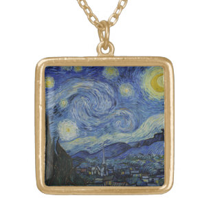 Collier Plaqué Or Starry Night Vincent van Gogh Peinture