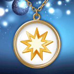 Collier Plaqué Or Symbole baha'i<br><div class="desc">Un joli cadeau. Paix. L’étoile à neuf pointes est un symbole de la foi bahaïe. D'autres styles de ce collier avec ce design sont également disponibles.***Veuillez noter que la couleur or dans l'oeuvre n'est pas métallique.***</div>