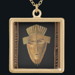 Collier Plaqué Or Tableau de Masque Africain par Chariklia Zarris<br><div class="desc">Chariklia Zarris a créé ce tableau d'un masque africain. Beaucoup de ces masques sont utilisés dans des cérémonies pour qu'une communauté de personnes puisse communiquer avec des ancêtres décédés ou les esprits des animaux. Apportez chez vous un peu de culture africaine traditionnelle !</div>