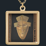 Collier Plaqué Or Tableau de Masque Africain par Chariklia Zarris<br><div class="desc">Chariklia Zarris a créé ce tableau d'un masque africain. Beaucoup de ces masques sont utilisés dans des cérémonies pour qu'une communauté de personnes puisse communiquer avec des ancêtres décédés ou les esprits des animaux. Apportez chez vous un peu de culture africaine traditionnelle !</div>
