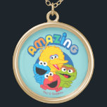 Collier Plaqué Or They Are Amazing<br><div class="desc">The Sesame Street artwork features Cookie Monster,  Big Bird,  Elmo and Oscar the Grouch in an "Amazing" design.  © 2021 Sesame Workshop. www.sesamestreet.org</div>