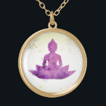 Collier Plaqué Or *~* Violet AP33 Bouddha Botanique Lotus Floral<br><div class="desc">( ID de recherche AP33 pour des designs similaires ) Boho Zen Aquarelle Abstraite simple et minimale avec zones OR. Il y a des options dans la forme et les couleurs de placage en métal en Plaque d'argent et en Plaque d'or. * Garland bohème rehaussé d'énergie / Bouquet Floral /...</div>