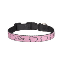 Collier pour chien unique rose et blanc