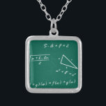 Collier professeur de mathématiques algebra geek<br><div class="desc">"professeur de mathématiques algebra geek""retour à l'école" "mariage geek"" geek mariage "mariage nerd" mariage nerdy ""hipster mariage""drôle mariage" "vert geek" "vert nerd""retro mariage "geek nerd nerdy hipster art dessin rétro drôle gag blague cadeau d'anniversaire cadeau cadeau d'anniversaire cadeau minimaliste vert blanc craie tutor mathlethleboard école de geeky</div>