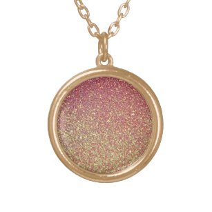 Collier rond rose Parties scintillant or