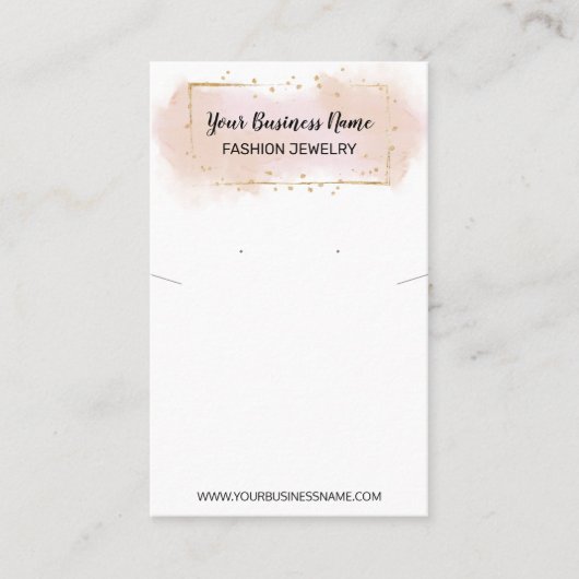 Collier Rose Aquarelle Et Carte Écran D'Oreille (Devant)