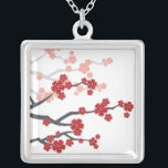 Collier Rouge asiatique Sakura Oriental Cherry Blossoms Co<br><div class="desc">Conçu par fat*fa*tin. Facile à customiser avec votre propre texte,  photo ou image. Pour des demandes personnalisées,  veuillez contacter fat*fa*tin directement. Des frais personnalisés s'appliquent. www.zazzle.com/fat_fa_tin www.zazzle.com/color_therapy www.zazzle.com/fatfatin_blue_knot www.zazzle.com/fatfatin_red_knot www.zazzle.com/fatfatin_mini_me www.zazzle.com/fatfatin_box www.zazzle.com/fatfatin_design www.zazzle.com/fatfatin_ink</div>