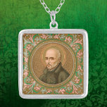 Collier Saint Ignace Loyola (BK 050)<br><div class="desc">Le noble et soldat basque espagnol devenu prêtre et théologien, saint Ignace Loyola (1491-1556) fut fondateur et premier supérieur général de la Société de Jésus (les Jésuites). Dans ce rond-point, St. Ignatius est habillé de style jésuite. Il porte une simple chaussette noire, probablement emballée et filmée à la taille non...</div>