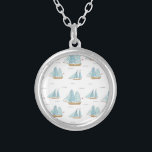 Collier Seatime été Cute yachts avec voile<br><div class="desc">Seatime été Cute yachts avec voile. Vous pouvez trouver des correspondants pour ce design dans ma collection. Éléments correspondants disponibles.</div>