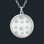 Collier Seatime été Cute yachts avec voile<br><div class="desc">Seatime été Cute yachts avec voile. Vous pouvez trouver des correspondants pour ce design dans ma collection. Éléments correspondants disponibles.</div>