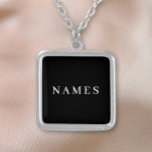 Collier Simple Black Custom Ajouter votre nom Élégant<br><div class="desc">Simple Black Custom Ajoutez votre nom Élégant Design pour tout le monde.</div>