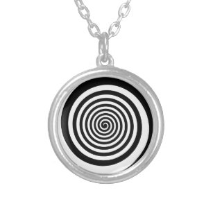 Collier Spirale hypnotique noire et blanche