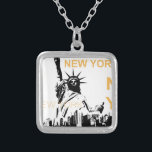 Collier Statue de la Liberté de New York<br><div class="desc">Statue de la Liberté de New York et Manhattan</div>