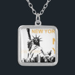 Collier Statue de la Liberté de New York<br><div class="desc">Statue de la Liberté de New York et Manhattan</div>