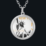 Collier Statue de la Liberté de New York<br><div class="desc">Statue de la Liberté de New York et Manhattan</div>