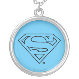 Collier Superman S-Shield   Logo Simple Black Outline