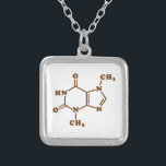 Collier Théobromine au chocolat Formule chimique moléculai<br><div class="desc">Théobromine au chocolat / Molécule Xanthéose ~ Composé organique de la formule de structure squelettique chimique. Globe Trotters se spécialise dans l'imagerie idiosyncratique du monde entier. Vous y trouverez des Cartes de Voeux,  Cartes Postales,  Posters,  Mousepads et plus encore.</div>