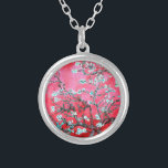 Collier Van Gogh Almond Blossoms Rouge bleu<br><div class="desc">Pinkish Red Almond Blossoms par Vincent Van Gogh modification de couleur copyright 2sweet4wordsDesigns/ PureVintage Love Pinkish Red Almond Blossoms pour une touche artistique au style personnel, mariage, Baby shower, cadeaux de bureau ou fête du printemps : Célébrez vos occasions spéciales avec la beauté enchanteresse des fleurs d'amandes de Vincent Van...</div>