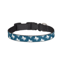 Pet Dog Coller Texas Outline Ocean Blue