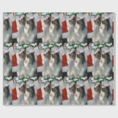 Collies ontmoeten Kerstmis Cadeaupapier (Vlak)