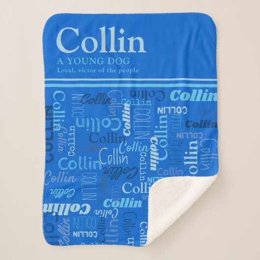 Collin gepersonaliseerde naam die schaduwen van bl sherpa deken (Voorkant)