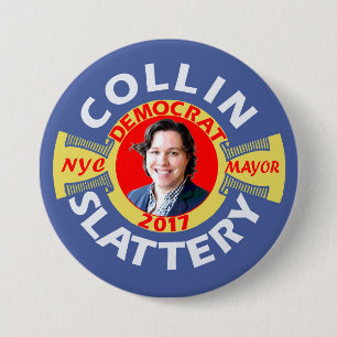 Collin Slattery for NYC Mayor in 2017 Ronde Button 7,6 Cm