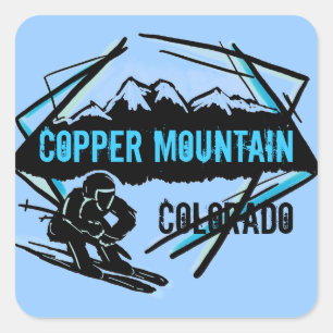 Colline de cuivre Colorado stickers de ski bleu