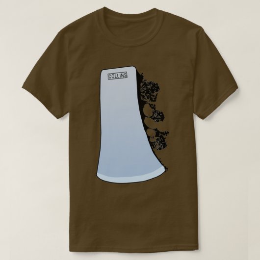 Collins Ax Head met Forest Silhouette T-shirt (Design voorkant)