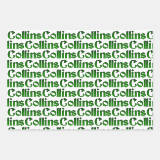 Collins Clan Familiegeschiedenis - Surname Plus Inpakpapier Vel