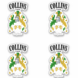 Collins Crest Ierse vertaling en betekenis (x4) Sticker