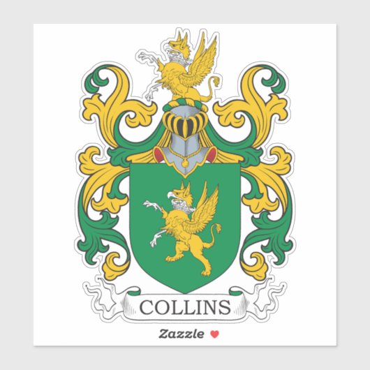 Collins Family Crest Sticker (Vel)