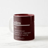 Collins Personalized Name Coffee Mug Tweekleurige Koffiemok (Voorkant links)