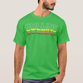 Collins voornaam grappig vintage zonsondergang Col T-shirt