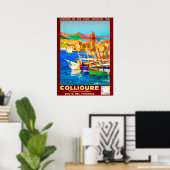Collioure, Pyreneeën, Frankrijk, schepen op de hav Poster (Thuiskantoor)