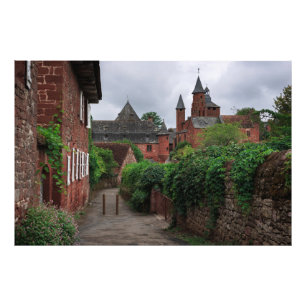 Collonges-la-Rouge, de foto van het rode dorp Afdruk