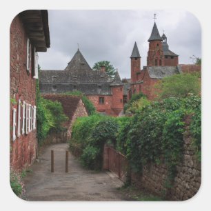 Collonges-la-Rouge, de rode dorpsplein sticker
