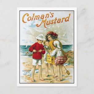  Colman's mosterd Kinderen op de strand Ad Briefkaart