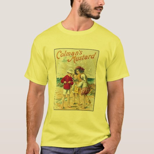 Colman's mosterd Kinderen op de strand Ad T-shirt (Voorkant)