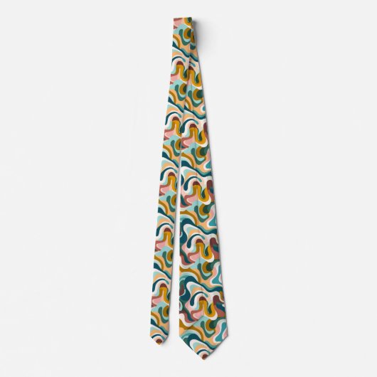 Coloedul Bonemian Swirly Shapes Patroon Stropdas (Achterkant)