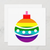 Coloful LGBTQ Pride Rainbow Flag Kerstmis Bauble Feestdagenkaart (Voorkant / Achterkant)