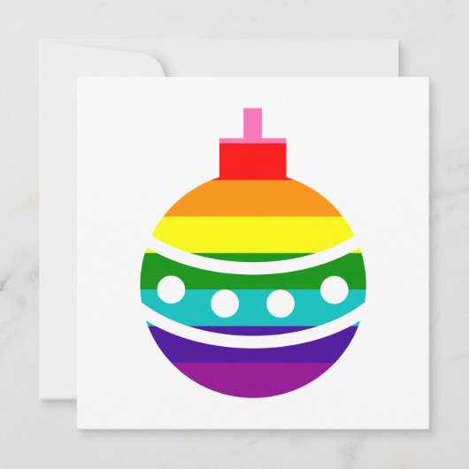 Coloful LGBTQ Pride Rainbow Flag Kerstmis Bauble Feestdagenkaart (Voorkant)