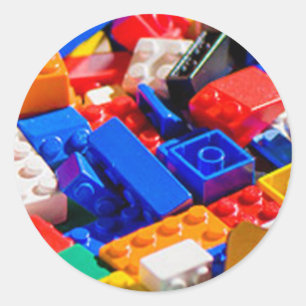 Coloful Speelgoed Brick Pile Ronde Sticker