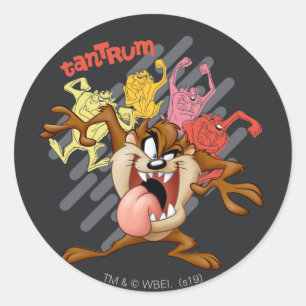 Coloful "Tantrum" TAZ™ Ronde Sticker