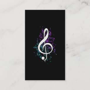 Coloful Treble Clef Musical Notes Art Visitekaartje
