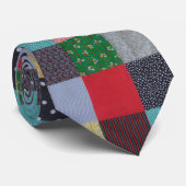 coloful vintage style patchwork stropdas (Opgerold)