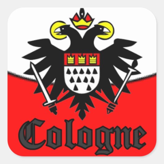 COLOGNE ADLER WAPPEN KÖLN VIERKANTE STICKER (Voorkant)